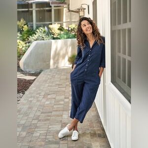 Frank & Eileen Northern Ireland Playsuit Navy Size S